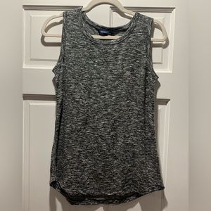 Travelsmith black and white marled tank!